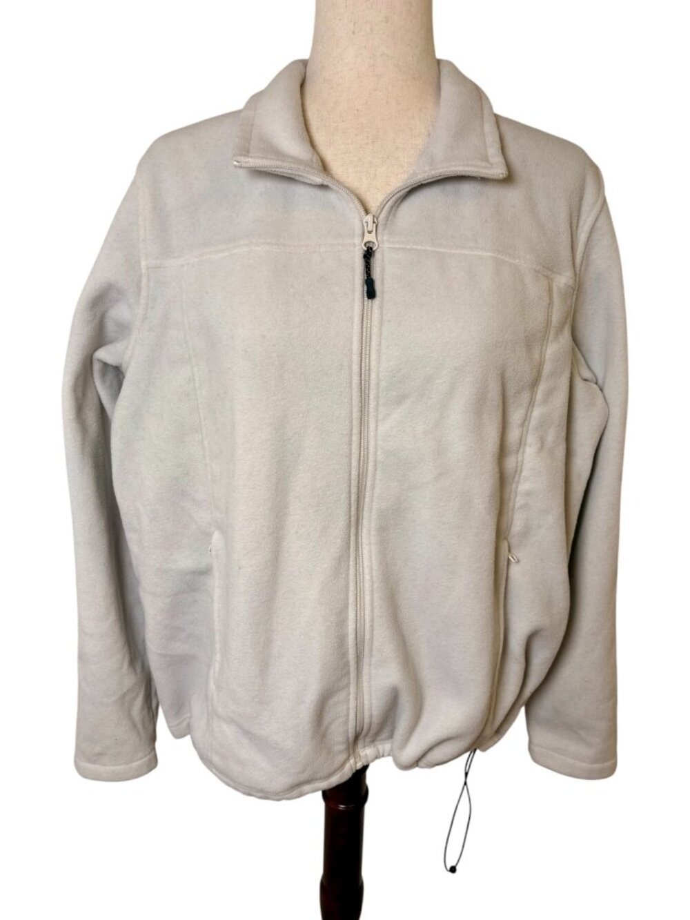Natural Reflections White Gray Full Zip Fleece Jacket Extra Large